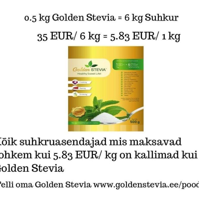 Golden Stevia suhkruasendaja on kõige soodsam ja maitsvam