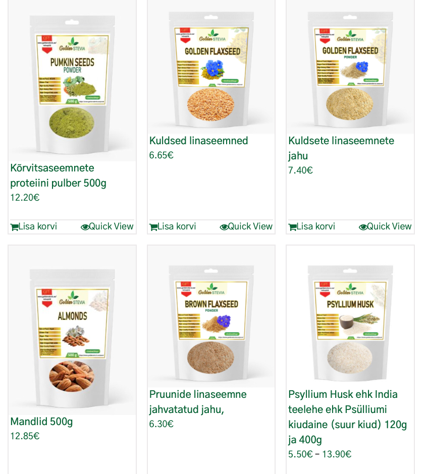 Golden Stevia keto jahud kiudained seemned seemne jahud küpsetamiseks mandlijahu linaseemne