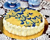 Gluteenivaba Suhkruvaba kohupiima martsipani tort Golden Stevia Keto Pagar liblikad sinine laste sünnipäev
