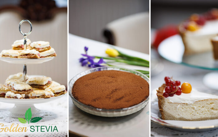 Golden Stevia Suhkruvaba kokaraamat gluteenivaba low carb no carb keto diabeet Annika Urm Arabel Amelia Tiramisu kohupiima taskud muretaigen pannkoogid rullbiskviit