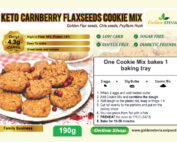 Keto Jõhvika-Linaseemne küpsise küpsetussegu- – Keto Cranberry Flaxseeds Cookie Mix- Golden Stevia Suhkruvaba, Gluteenivaba, Low Carb 190