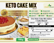 Keto Tordipõhja Pulber- Keto Cake Mix - Golden Stevia Suhkruvaba, Gluteenivaba, Low Carb 180 g