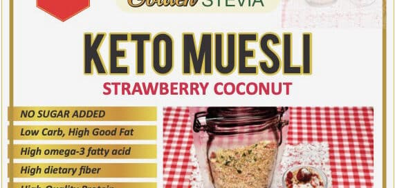 Keto low carb maasika kookose müsli strawberry coconut muesli