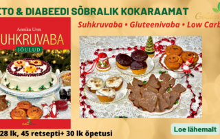 Suhkruvab Jõulud kokaraamat Annika Urm Low Carb gluteenivaba diabeet keto