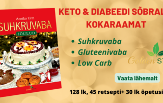 „Suhkruvaba.JÕULUD“ retseptiraamatus õpetatakse tegema suhkru- ja gluteenivabu ning Low Carb jõulutoite. Siit raamatust leiad piparkookide, verivorstide, kaneelisaiade ja paljude teiste lemmikjõulutoitude Low Carb retseptid. Lisaks ka enne ja peale jõule tehtavad imelised talvetoidud nagu nt lumepallisupp, kõrvitsabiskviit ja shirataki pasta.