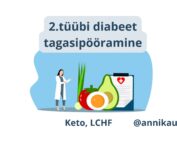 2. tüübi diabeedi tagasipööramine Menüü, nõustamine, õde, low carb toitumine elustiili muutus Annika urm Diabeedi spetsaalist