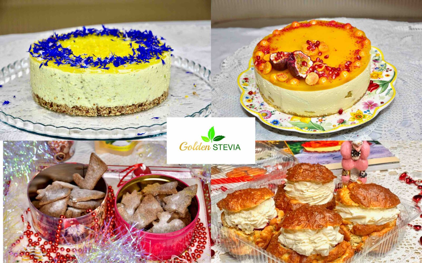 Golden Stevia Keto Pagar valmistab suhkruvabu torte ja küpsetisi Annika Urm'i retseptide järgi, kasutades madala süsivesikusisaldusega koostisosi. Toodete eripära tuleneb kasutatud toorainest ja retseptide ülesehitusest, mitte turunduslikest väidetest.