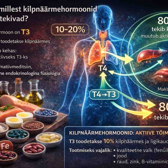 Vähene teada olev fakt: aktiivsest kilpnäärmehormoonist T3 tekib 80% kehas, mitte kilpnäärmes Annika Urm