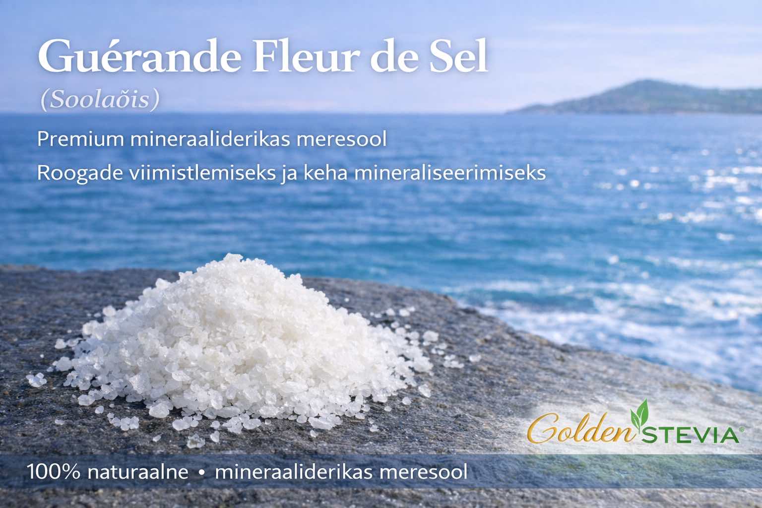 Guérande Fleur de Sel soolaõis (Fleur de Sel de Guérande) – 100 g Golden Stevia e-pood