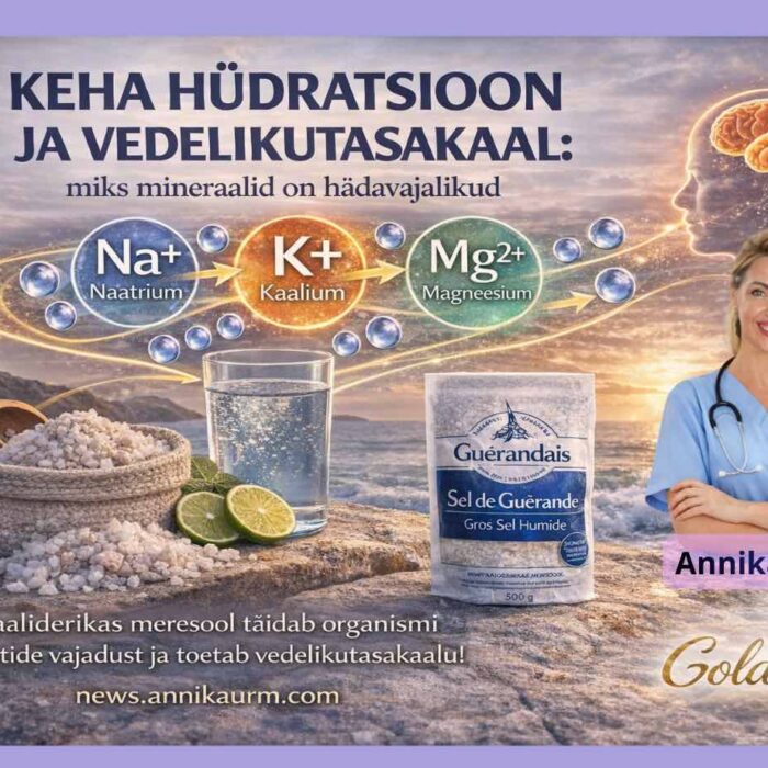 Keha hüdratsioon ja vedelikutasakaal: miks mineraalid on hädavajalikud. Mineraaliderikas Guérande meresool elektrolüütide tasakaalu ja keha hüdratsiooni toetamiseks – Golden Stevia Annika Urm